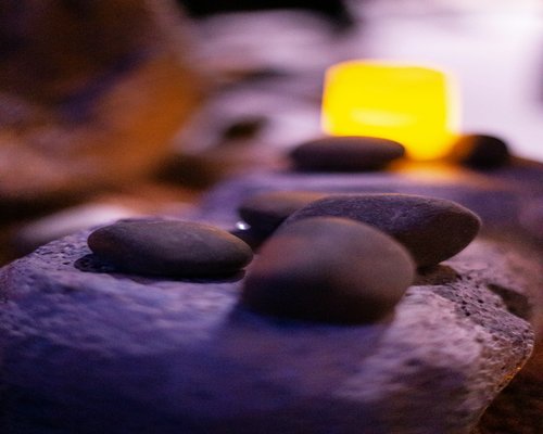 zen stones and candle